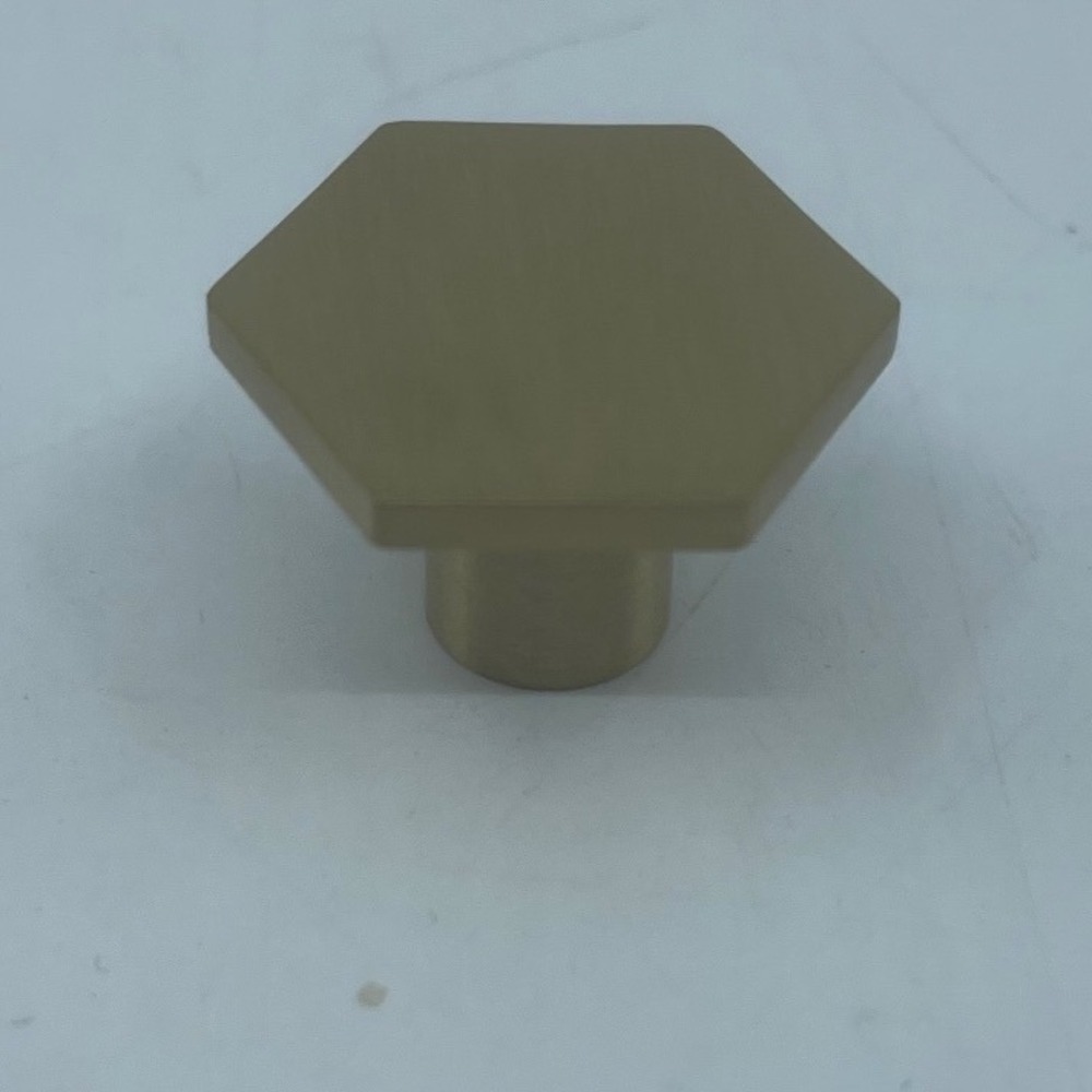 9 Pack Hexagon Cabinet Knobs Brushed‎ Brass Gold Metal Drawer Pulls Modern MCM